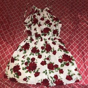 Rose open back romper